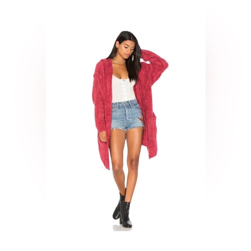 NWT FREE PEOPLE HALF MOON CHENILLE HOODED SWEATER CARDIGAN XS - Picture 2 of 4